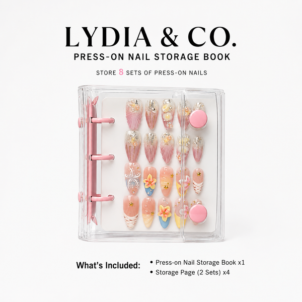 Clear pink press on nail storage organizer book luxury reusable nail display holder